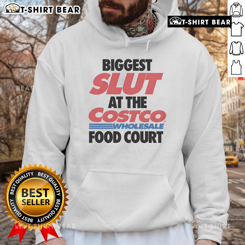 Top Biggest Slut At The Wholesale Food Court Hoodie Stylish hoodie featuring 'Top Biggest Slut' design at a bustling wholesale food court, perfect for casual outings.
