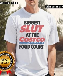 Top Biggest Slut At The Wholesale Food Court T-Shirt featuring bold graphic design and vibrant colors, perfect for food lovers.