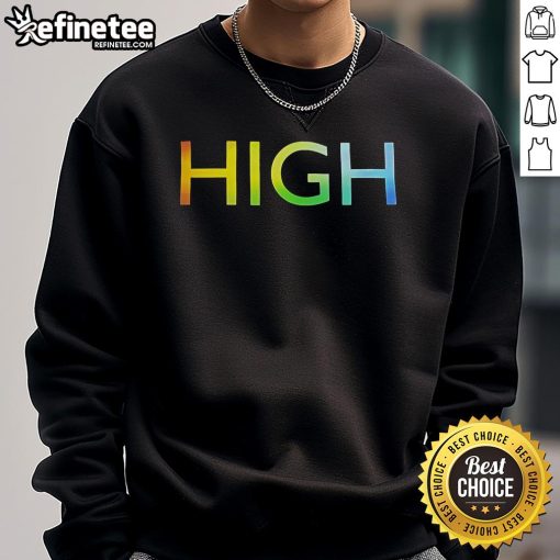 Top Bloc Party High Pride Rainbow Sweatshirt featuring vibrant colors and a stylish design for LGBTQ+ pride celebrations.