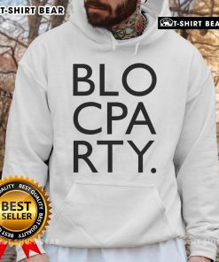 Top Bloc Party logo hoodie showcasing vibrant design and stylish fit, perfect for fans of music and streetwear fashion.
