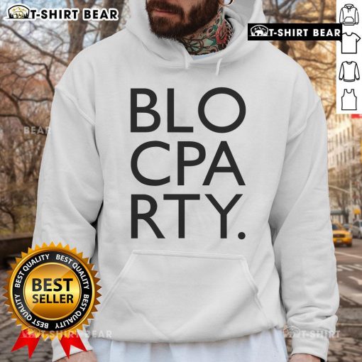 Top Bloc Party logo hoodie showcasing vibrant design and stylish fit, perfect for fans of music and streetwear fashion.