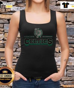 Top Boston Celtics Fan Banner Tank Top showcasing team pride in vibrant green and white colors for sports enthusiasts.