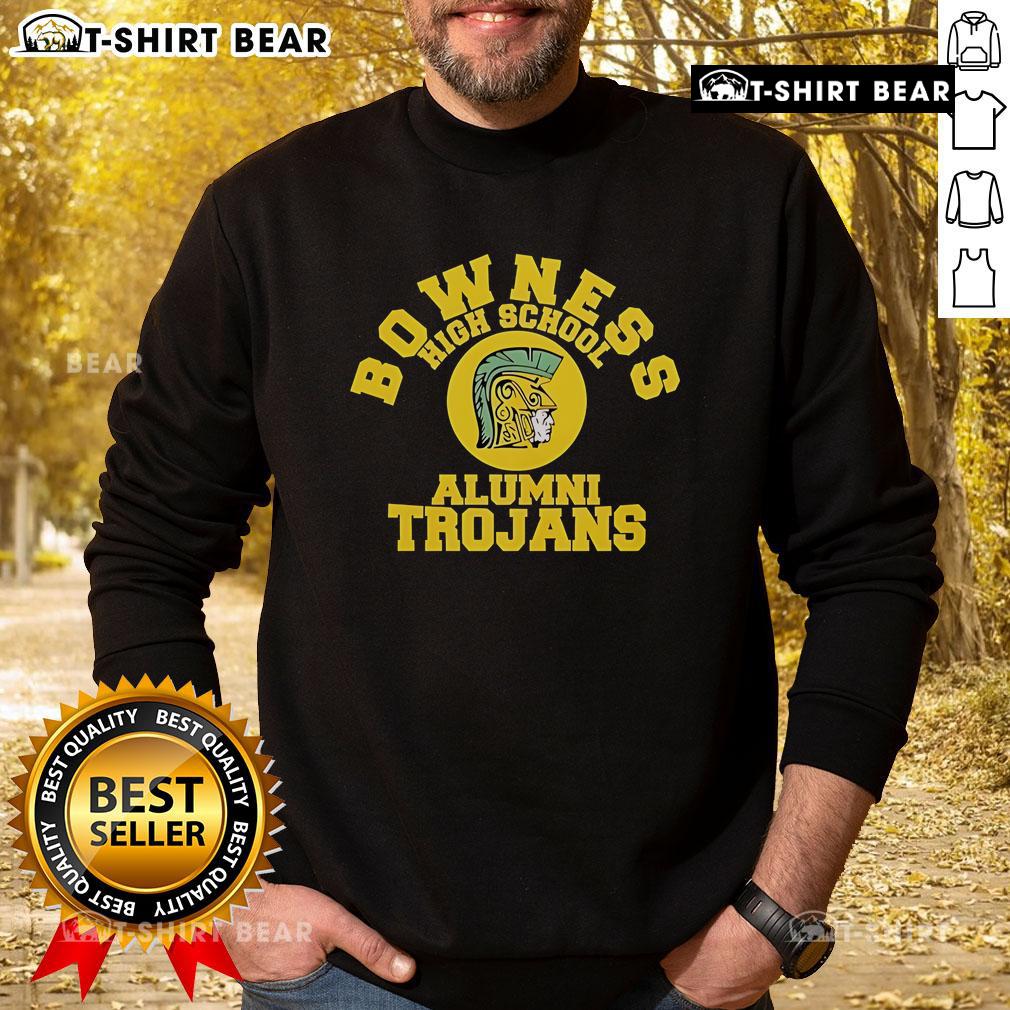 Top Bowness High School Alumni Trojans Sweatshirt Top Bowness High School Alumni Trojans sweatshirt featuring school colors and logo, perfect for proud graduates.