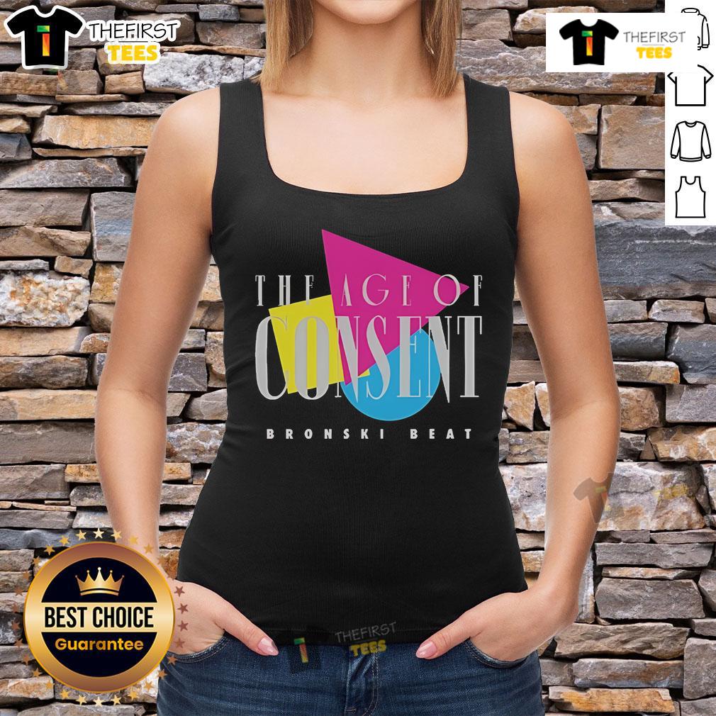 Top Bronski Beat The Age Of Consent Tank Top Top Bronski Beat The Age Of Consent tank top featuring bold graphics and vibrant colors, perfect for music fans.