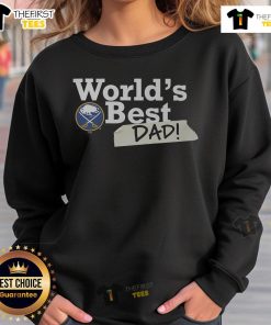 Top Buffalo Sabres World's Best Dad Sweatshirt in navy blue with team logo, perfect gift for sports-loving dads.