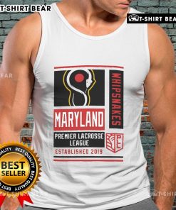 Top Champion Men's Maryland Whipsnakes Red Athletic Tank Top featuring team logo and breathable fabric for active wear.
