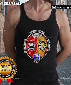 Fan wearing a Top Charlotte Checkers vs Providence Bruins 2025 Calder Cup Playoffs tank top at the game.