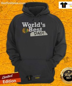 Top Chicago Blackhawks World's Best Dad Hoodie featuring team logo, perfect gift for hockey-loving dads.