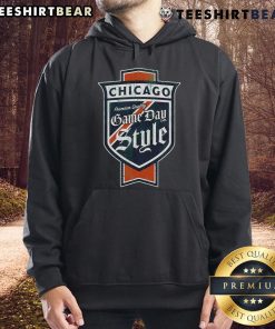 Top Chicago Pride Windy City Classic Beer Label Hoodie featuring vibrant colors and iconic Chicago skyline design.