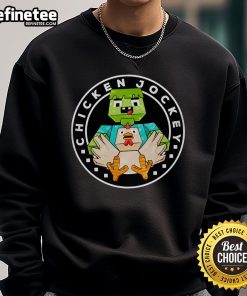 Top Chicken Jockey Cube Solver Minecraft Sweatshirt featuring vibrant graphics and comfortable fit for gamers.