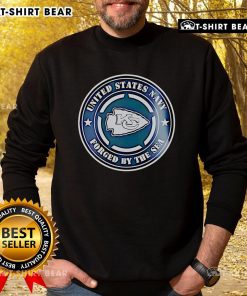 Top Chiefs United States Navy Military Appreciation Night Sweatshirt featuring navy colors and logo for veterans and supporters.
