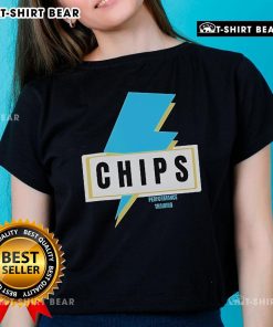 Top Chips Performance Training Lightning Ladies Tee in vibrant colors, perfect for workouts and stylish athletic wear.