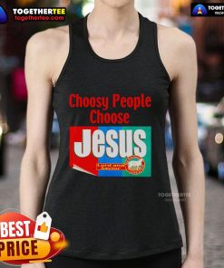 Top Choosy People Choose Jesus Retro Tank Top featuring vintage design and bold typography for stylish faith expression.