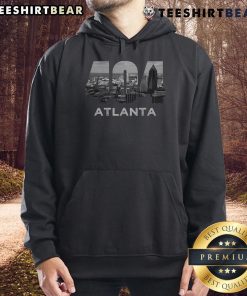 Top City Skyline Area Code 404 Downtown Atlanta Georgia Souvenir Hoodie showcasing vibrant cityscape design.