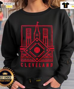 Top Cleveland Baseball Diamond Linework Sweatshirt featuring stylish graphic design for sports fans and casual wear.