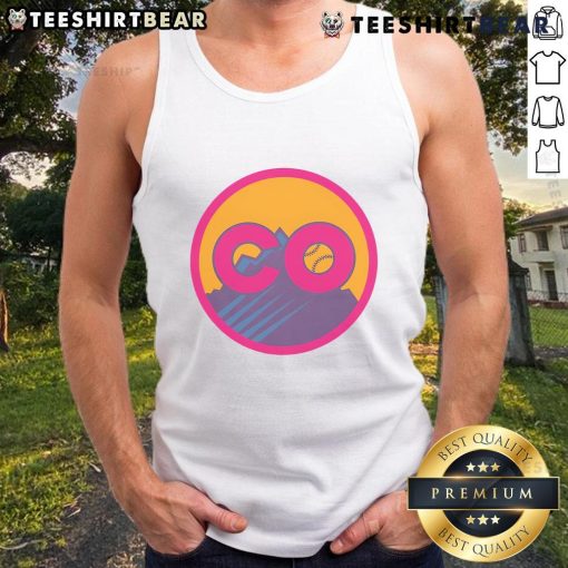 Top Colorado Rockies City Connect tank top featuring vibrant team colors and logo, perfect for game day or casual wear.