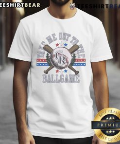 Top Colorado Rockies 'Take Me Out To The Ballgame' T-Shirt featuring team colors and logo for baseball fans.