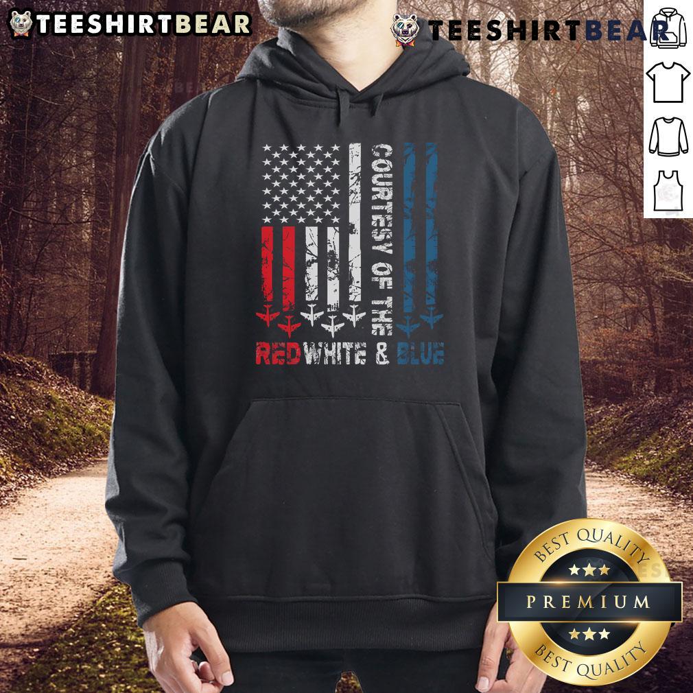Top Courtesy Of The Red White And Blue Vintage America Us Flag Hoodie Vintage America US flag hoodie featuring red, white, and blue design, perfect for patriotic style and comfort.