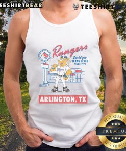 Stylish Top Cream Texas Rangers Deli Tank Top featuring team logo, perfect for summer outings and sports fans.