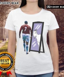 Top Cristiano Ronaldo mirror GOAT ladies tee featuring a stylish design for soccer fans and fashion lovers.
