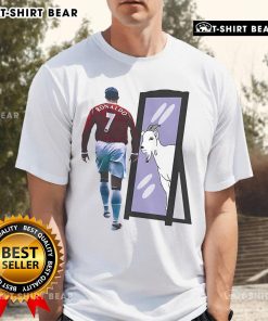 Alt Text: Top Cristiano Ronaldo Mirror Goat T-Shirt featuring iconic design for soccer fans and sports enthusiasts.