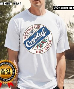 Alt Text: Top Crystal Hot Sauce Louisiana's Pure 1923 T-Shirt featuring vibrant graphics and a stylish design for hot sauce lovers.
