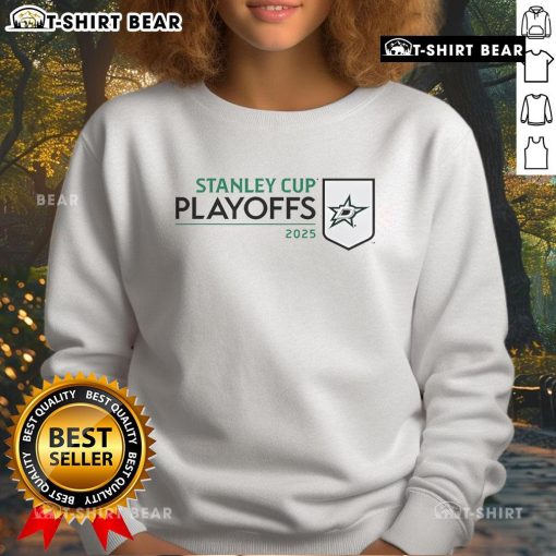 Top Dallas Stars 2025 NHL Stanley Cup Playoffs Champions sweatshirt featuring team logo and vibrant colors.