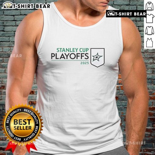 Top Dallas Stars 2025 NHL Stanley Cup Playoffs Champions tank top featuring team logo and vibrant colors.
