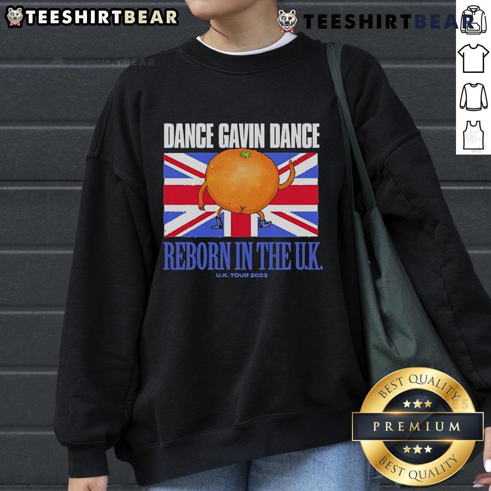 Top Dance Gavin Dance Reborn In The Uk Tour 2023 Sweatshirt Gavin Dance Reborn UK Tour 2023 sweatshirt featuring vibrant design, perfect for fans of the band and live music.