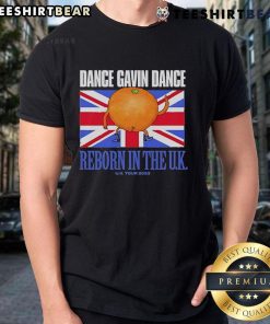 Alt Text: Top Dance Gavin Dance Reborn In The UK Tour 2023 T-Shirt featuring vibrant design and tour details.