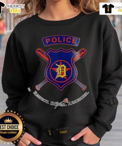 Top Detroit Tigers National Police Week Night 2025 baseball sweatshirt showcasing team logo and patriotic design.