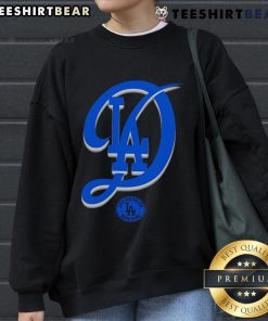 Alt Text: Cozy Top Dla Dodgers Big Sweatshirt in navy blue, perfect for game day and casual wear.