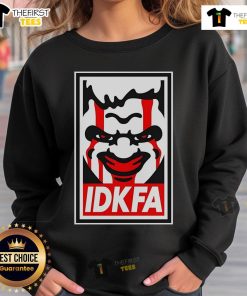 Top Doomguy IDKFA OBEY Giant Sweatshirt featuring iconic gaming graphics for fans of retro video games.