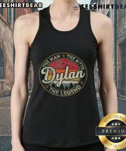 Personalized Name Tank Top featuring 'Top Dylan The Man The Myth The Legend' design, perfect for casual summer wear.