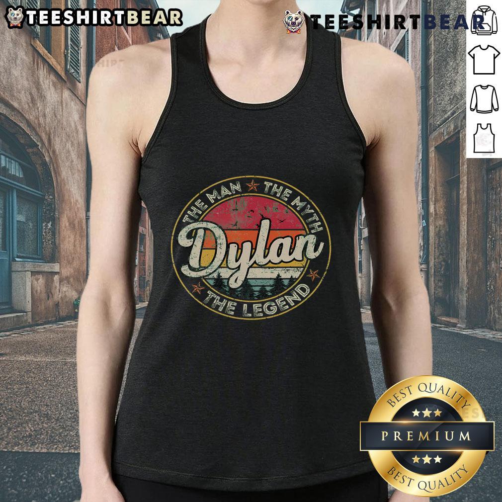 Top Dylan The Man The Myth The Legend Personalized Name Tank Top Personalized Name Tank Top featuring 'Top Dylan The Man The Myth The Legend' design, perfect for casual summer wear.