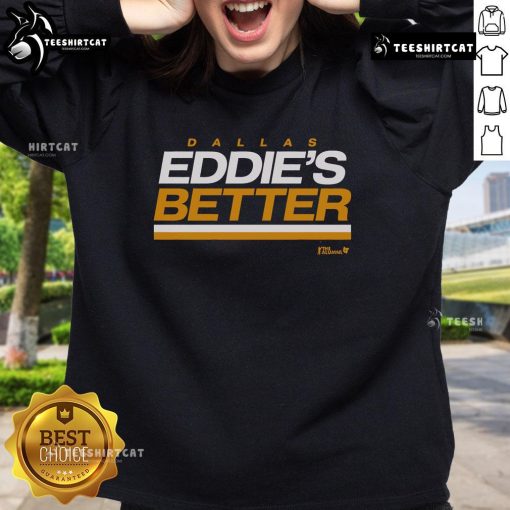 Top Eddie Belfour Eddie's Better sweatshirt featuring bold graphics and a stylish design for hockey fans.