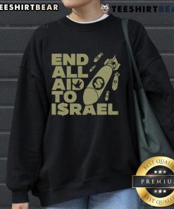 Alt Text: Top End All Aid to Israel sweatshirt featuring bold graphics and a comfortable fit, ideal for supporters of the cause.