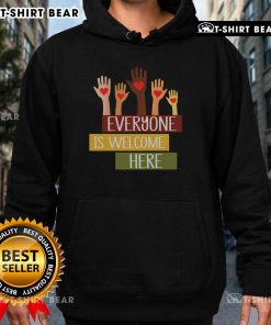 Alt Text: Idaho Teacher Hoodie featuring 'Everyone Is Welcome Here' slogan, promoting inclusivity and community spirit.