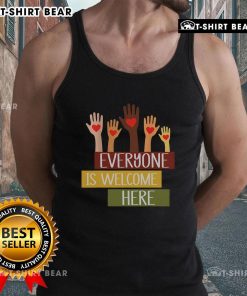 Idaho teacher tank top featuring 'Everyone Is Welcome Here' design, perfect for educators and embracing inclusivity.