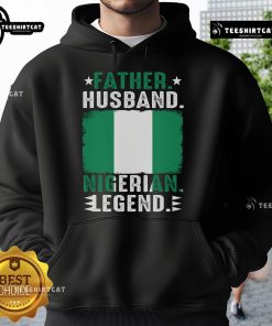 Top Father Husband Nigeria Fathers Day Proud Dad wearing a cozy family lover hoodie, celebrating fatherhood joyfully.