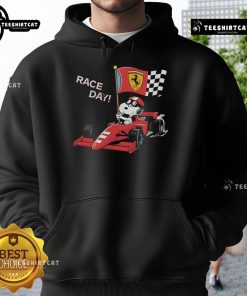 Top Ferrari Snoopy F1 Race Day Hoodie featuring vibrant graphics and a comfortable fit for racing fans.