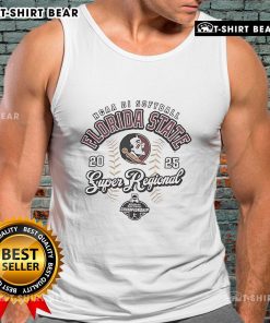 Top Florida State Seminoles NCAA DI Softball Super Regional Championship 2025 tank top featuring team colors and logo.