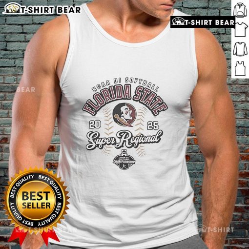 Top Florida State Seminoles NCAA DI Softball Super Regional Championship 2025 tank top featuring team colors and logo.