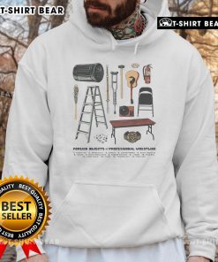 Stylish hoodie featuring top foreign objects of professional wrestling design, perfect for fans and collectors.