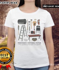 Top Foreign Objects of Professional Wrestling Ladies Tee featuring iconic wrestling props and bold graphic design.