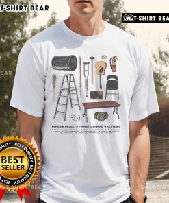 Top Foreign Objects Of Professional Wrestling T-Shirt featuring iconic wrestling symbols and vibrant graphics.