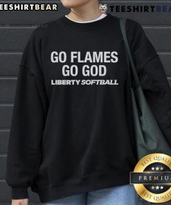 Top Go Flames Go God Liberty Softball Sweatshirt featuring vibrant colors and a sporty design for fans and athletes.