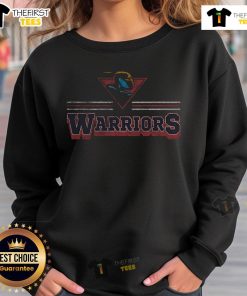 Top Golden State Warriors fan banner sweatshirt featuring vibrant team colors and logo, perfect for game day attire.