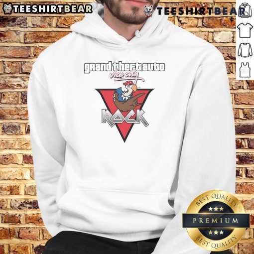 Alt Text: Top Grand Theft Auto Vice City Rock Hoodie featuring vibrant graphics and stylish design for gamers.