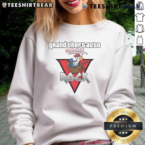 Top Grand Theft Auto Vice City Rock sweatshirt featuring a vibrant design inspired by the iconic video game.